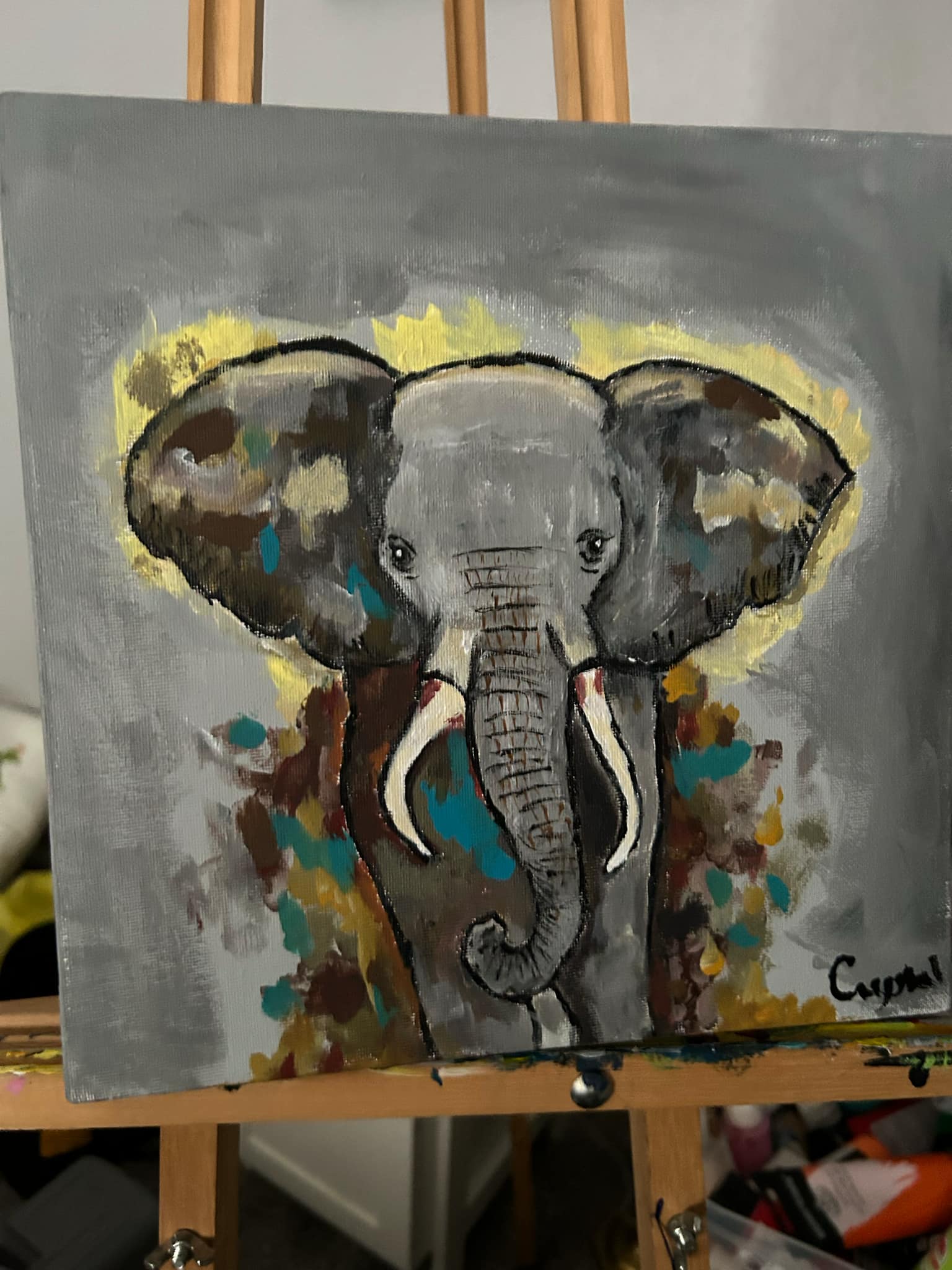 Another painging of an elephant by Chrystal Dawn Stevens