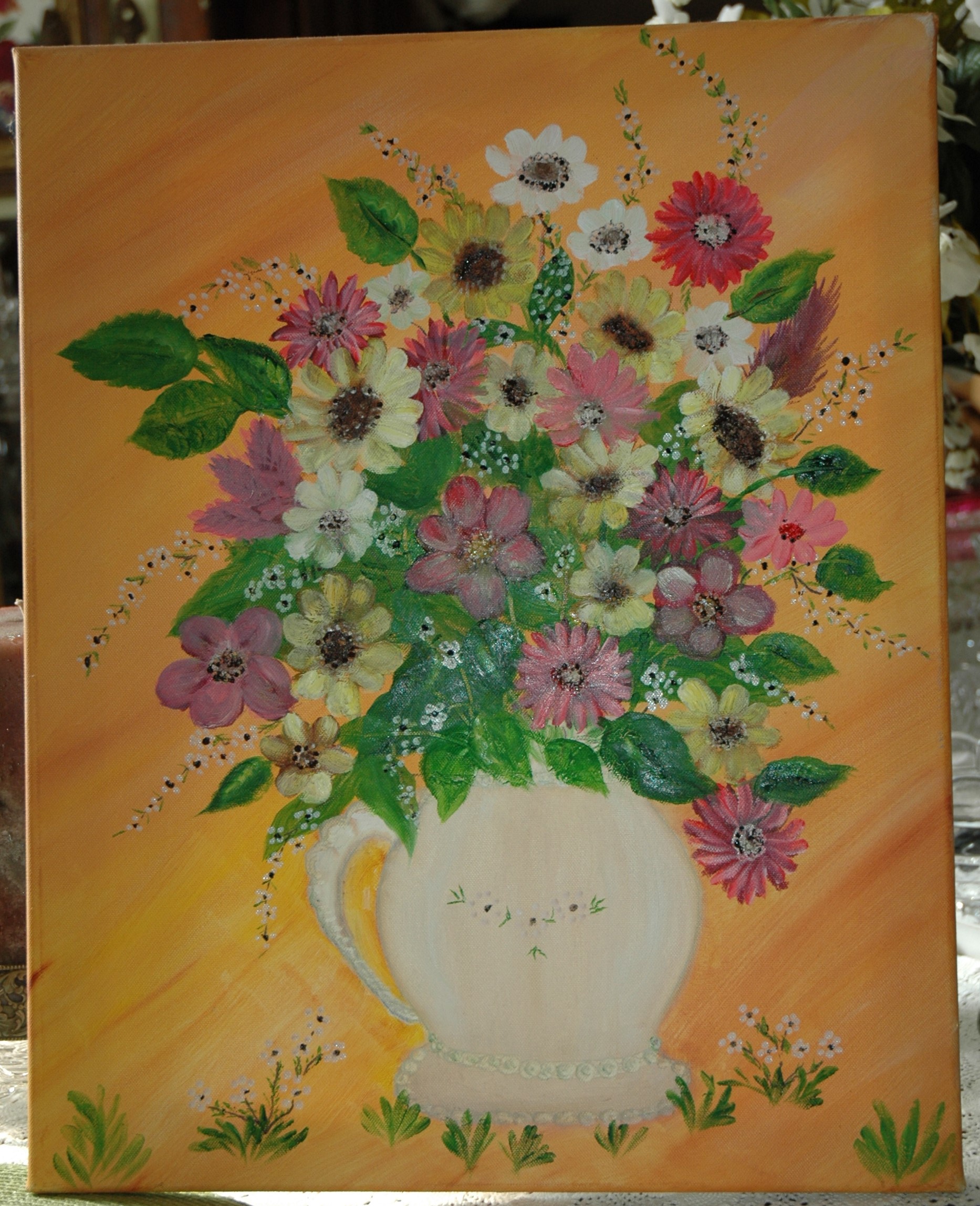 Pitcher of Flowers By Loretta Chandler