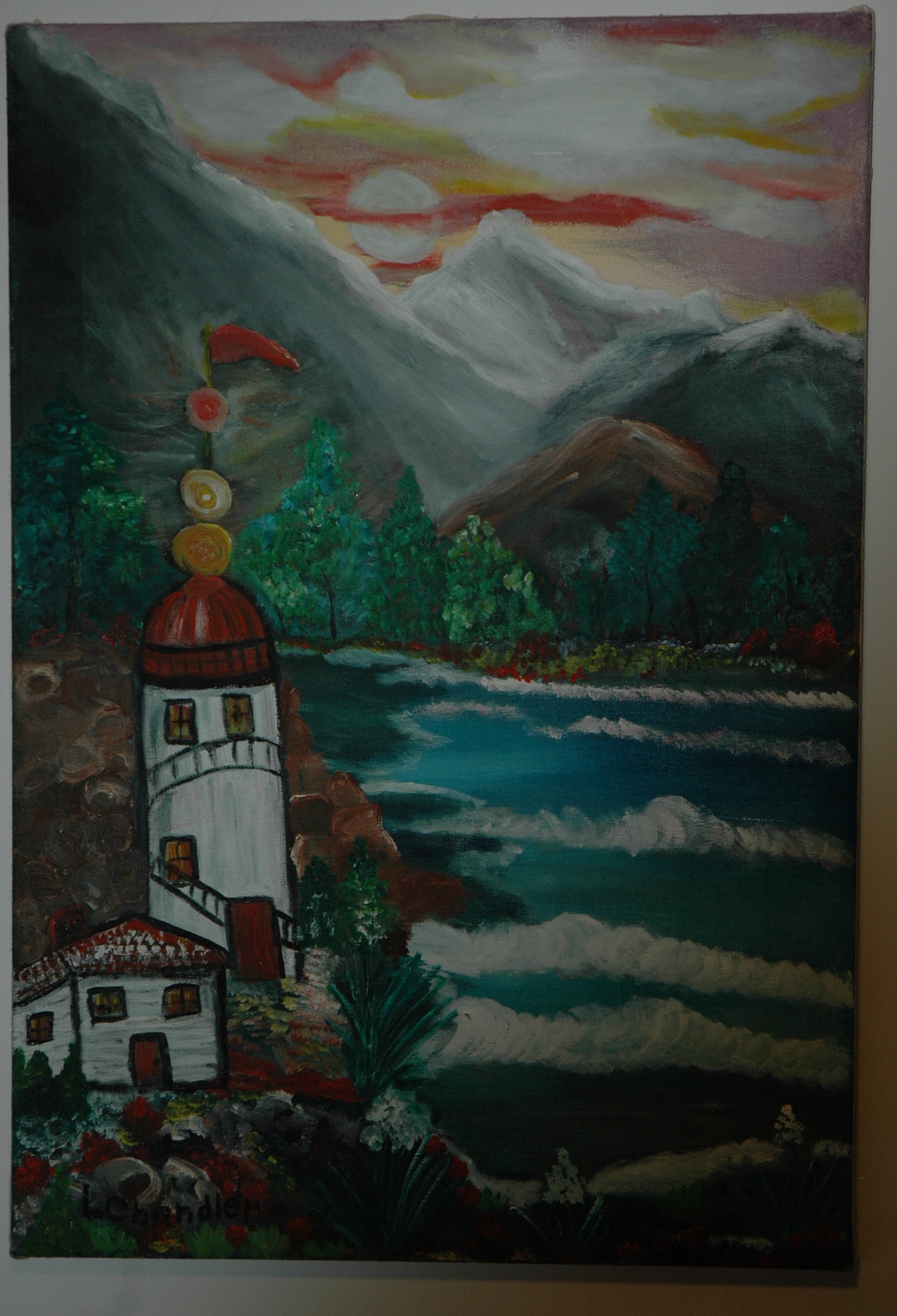 Light House In The Mountains By Loretta Chandler