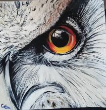 An owl made by Gail C. Chandler